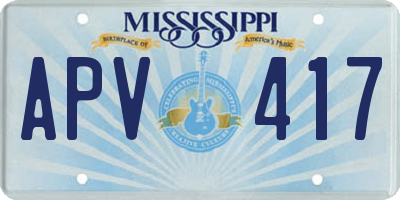 MS license plate APV417