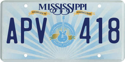 MS license plate APV418