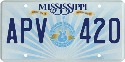 MS license plate APV420