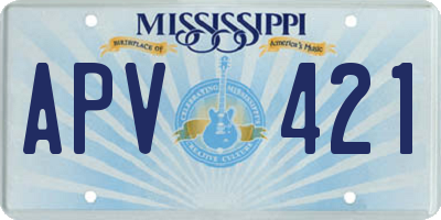 MS license plate APV421