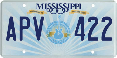 MS license plate APV422