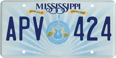 MS license plate APV424