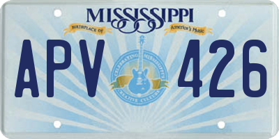 MS license plate APV426