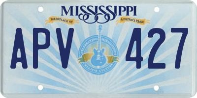 MS license plate APV427