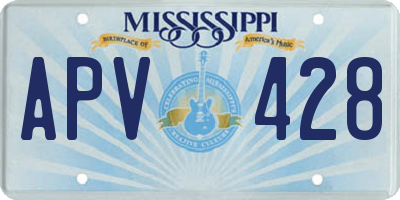 MS license plate APV428