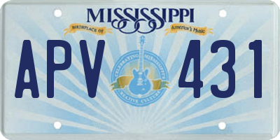 MS license plate APV431