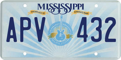 MS license plate APV432