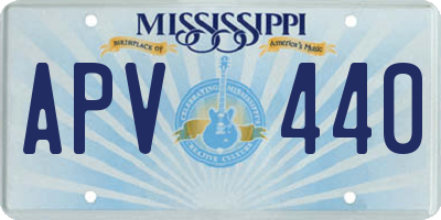 MS license plate APV440