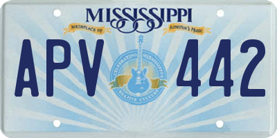 MS license plate APV442