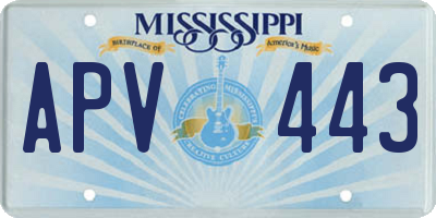 MS license plate APV443