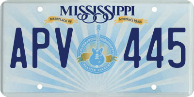 MS license plate APV445