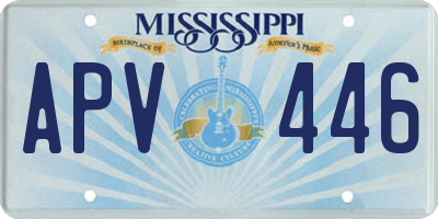 MS license plate APV446