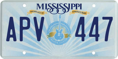 MS license plate APV447