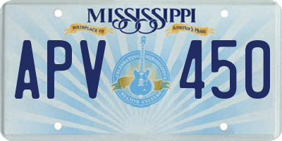 MS license plate APV450