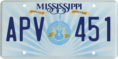 MS license plate APV451