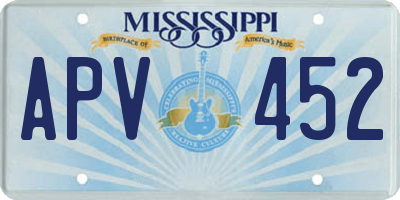 MS license plate APV452