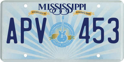 MS license plate APV453