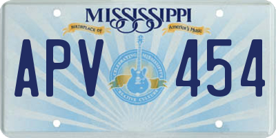 MS license plate APV454