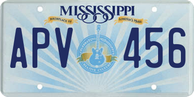 MS license plate APV456