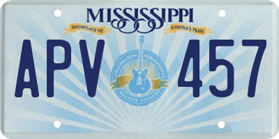 MS license plate APV457
