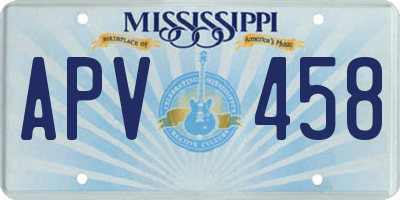 MS license plate APV458