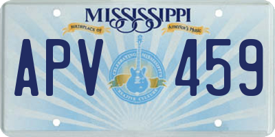 MS license plate APV459