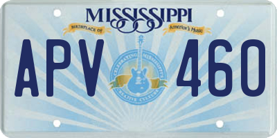 MS license plate APV460