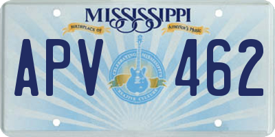 MS license plate APV462