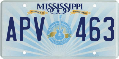 MS license plate APV463