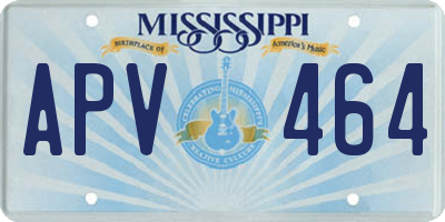 MS license plate APV464