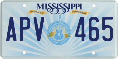 MS license plate APV465
