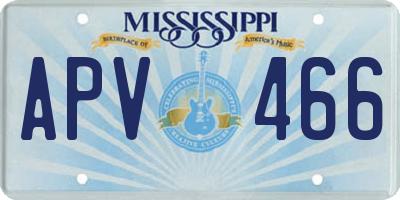 MS license plate APV466