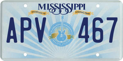 MS license plate APV467