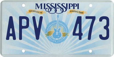 MS license plate APV473