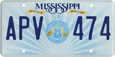 MS license plate APV474
