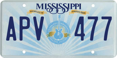 MS license plate APV477