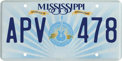MS license plate APV478