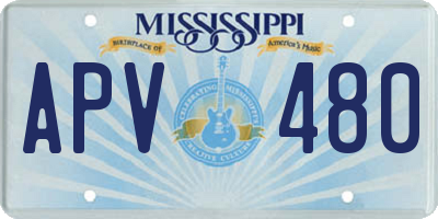 MS license plate APV480