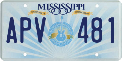 MS license plate APV481