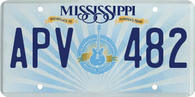 MS license plate APV482