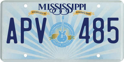 MS license plate APV485