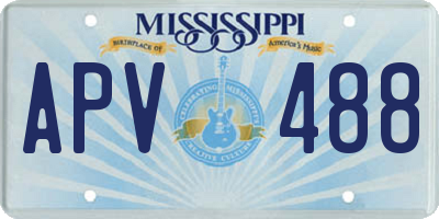 MS license plate APV488