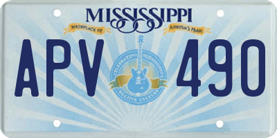 MS license plate APV490