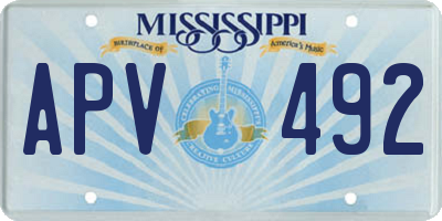 MS license plate APV492