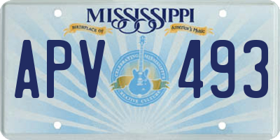 MS license plate APV493