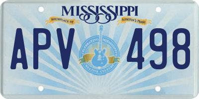 MS license plate APV498