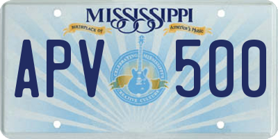 MS license plate APV500