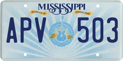 MS license plate APV503