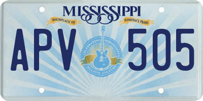 MS license plate APV505
