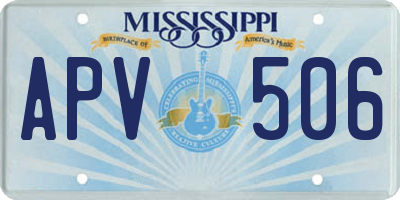 MS license plate APV506